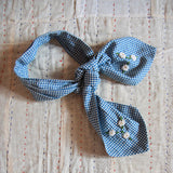 Bonjour Diary :: Pleated Skirt With Tie Scarf Vichy Blue