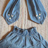 Bonjour Diary :: Pleated Skirt With Tie Scarf Vichy Blue