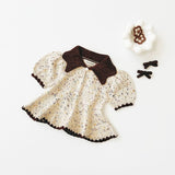 Misha And Puff :: Crochet Trim Puff Top Iris Confetti