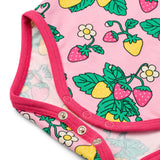Smafolk :: Elstar Long-Sleeved Baby Body With Strawberries Pink Fandango