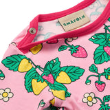 Smafolk :: Elstar Long-Sleeved Baby Body With Strawberries Pink Fandango
