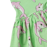Smafolk :: Sleeveless Dress With Dolphins Minty Green Tea