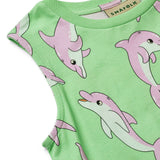 Smafolk :: Sleeveless Dress With Dolphins Minty Green Tea