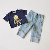 The Animals Observatory :: Rooster Kid T-Shirt Deep Blue