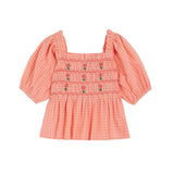 Emile Et Ida.:: Blouse Brodee Smockee Vichy Vichy Pivoine