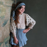 Bonjour Diary :: Pleated Skirt With Tie Scarf Vichy Blue
