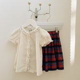 Caramel :: Cumin Skirt Red/Blue Tartan