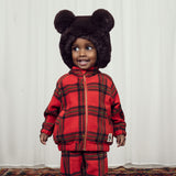 Mini Rodini :: Check Aop Fleece Jacket Red