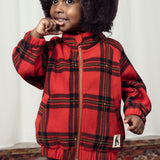 Mini Rodini :: Check Aop Fleece Jacket Red