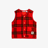Mini Rodini :: Check Aop Fleece Vest Red