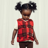 Mini Rodini :: Check Aop Fleece Vest Red