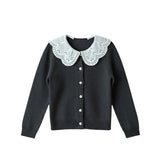 Mes Kids Des Fleurs :: Lace Collar Sweater Black