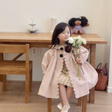 [Exclusive] Mes Kids Des Fleurs :: Scallop Edge Trench Coat Pink