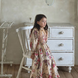[Exclusive] Bonjour Diary - Ibiza Dress With Crochet Collar Vence Print