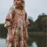 [Exclusive] Bonjour Diary - Ibiza Dress With Crochet Collar Vence Print