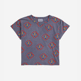 Bobo Choses :: Masks All Over T-Shirt Prussian Blue
