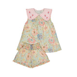 Bachaa -  Ice Flow Blouse & Short Set Watercolor Print