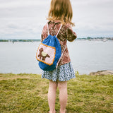 Misha And Puff -  Horse Drawstring Bag Blue Ribbon