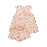 Bachaa -  Buttercream Blouse & Short Set Bird Print