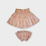Bonjour Diary :: Skirt & Panty Set Pink Jacquard Flower Check