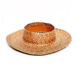 Harvest :: Straw Crownless Sun Hat Papale Brown - 2 Sizes