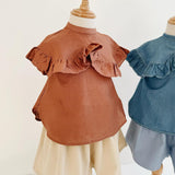 Mes Kids Des Fleurs :: Lace Collar Shirt Brown