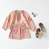 Emile Et Ida :: Embroidered Flowers Pocket Ski Peony