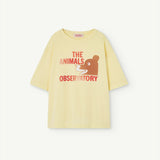 The Animals Observatory :: Rooster Oversize Kids T-Shirt Soft Yellow Bear
