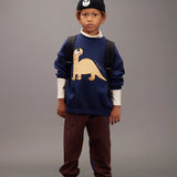 Mini Rodini :: Dino Application Sweatshirt Blue