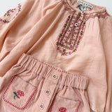Emile Et Ida :: Embroidered Flowers Pocket Ski Peony