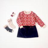 Floess -  Heart Sweater Poppy Red/Soft