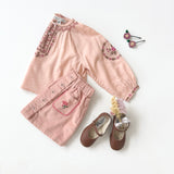 Emile Et Ida :: Embroidered Flowers Pocket Ski Peony