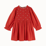 Emile Et Ida - Robe Smockee Brodee Griotte