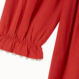 Emile Et Ida - Robe Smockee Brodee Griotte