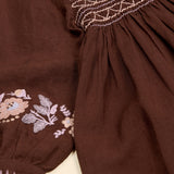 Apolina -  Noemie Embroidered Dress Dark Chocolate