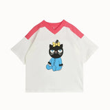 Mini Rodini - Cat V-Neck Sp Ss Tee Pink