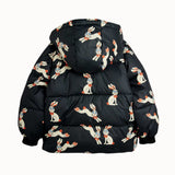 [Pre-Order] Mini Rodini - Rabbits Aop Hooded Puffer Black