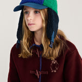 Bobo Choses - Bobo Choses Color Block Sheepskin Chapka Blue