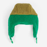 Bobo Choses - Bobo Choses Color Block Sheepskin Chapka Orange