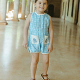 Lali Kids -  Sun Suit In Vintage Blue Plaid