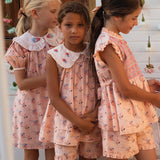 Bachaa -  Buttercream Blouse & Short Set Bird Print