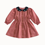 Bonjour Diary - Embroidered Dress Red Chambray
