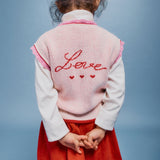 Bebe Organic Pomme Vest Love Apple Knit - kids vest close-up
