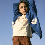 Birinit Petit -  Cobalt Knit Jacket With Floral Embroidery