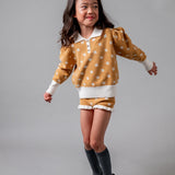 Birinit Petit - Mustard Floral knit bloomer girl