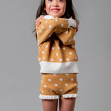 Birinit Petit - Mustard Floral knit sweater girl