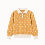 Birinit Petit - Mustard Floral knit sweater girl