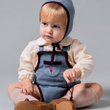 Birinit Petit - Stone knit embroidered bonnet baby