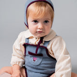Birinit Petit - Stone knit embroidered bonnet baby
