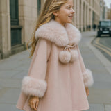 Bobble Babies :: Fur Collar Pom Coat Blush